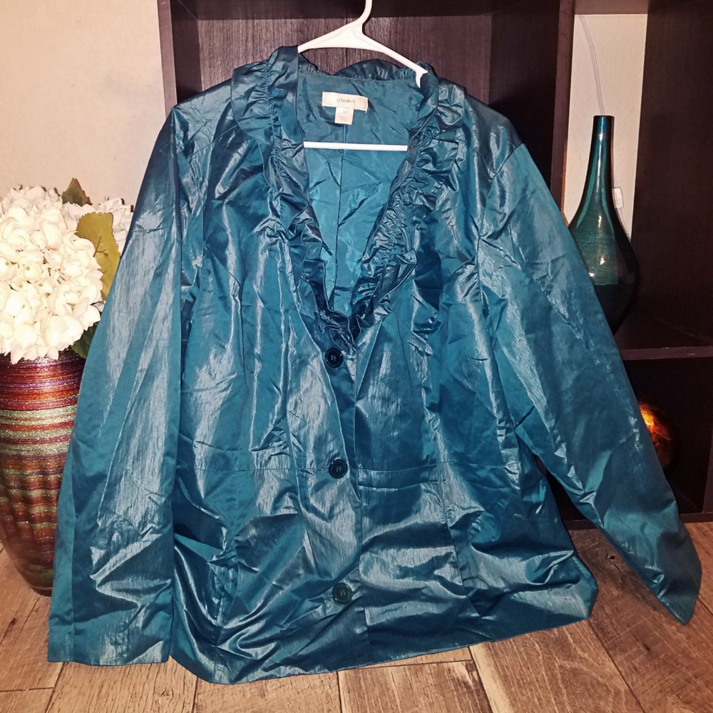 CJ Banks teal jacket